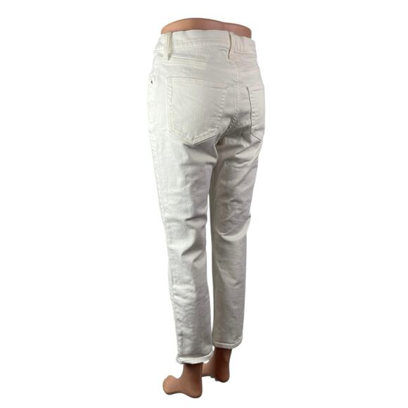 Uniqlo Women's White Mid Rise Straight Tapered Ankle Denim Jeans Pants Size 25 - Picture 2 of 5